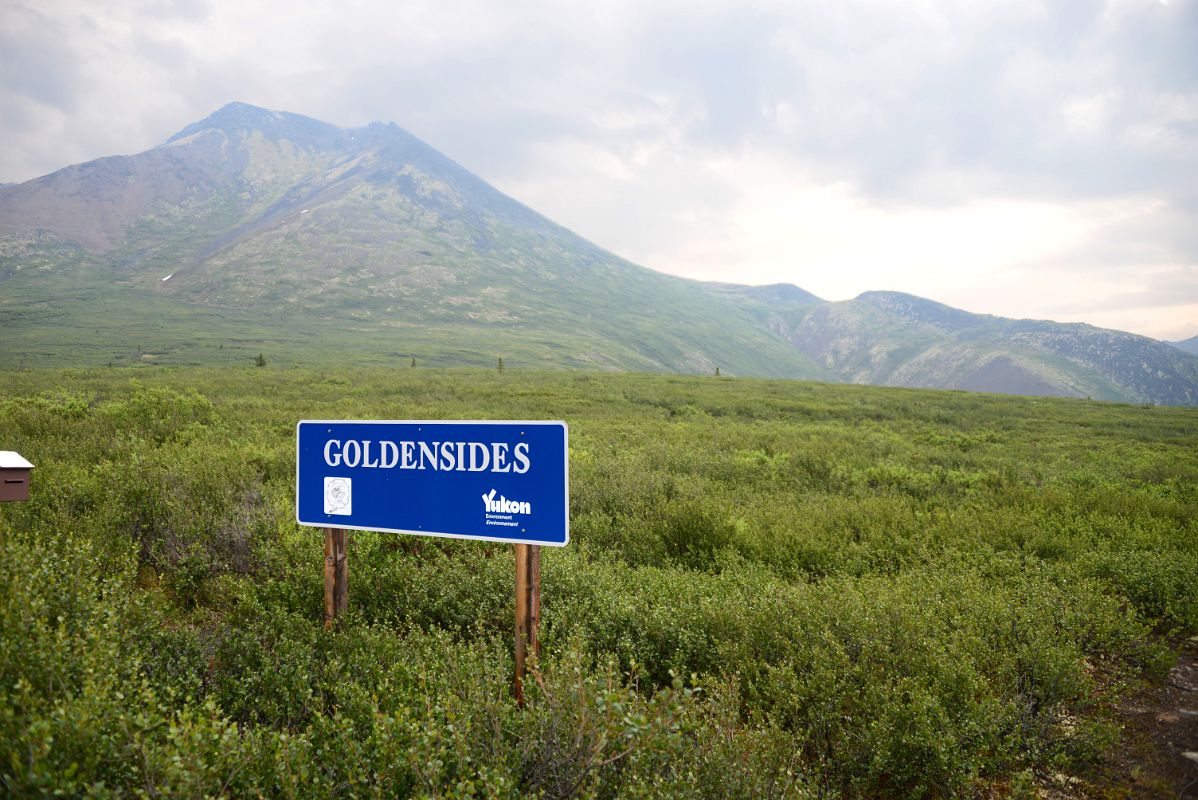 08A Goldensides Mountain And Goldensides Trail Marker In Tombstone Park Yukon